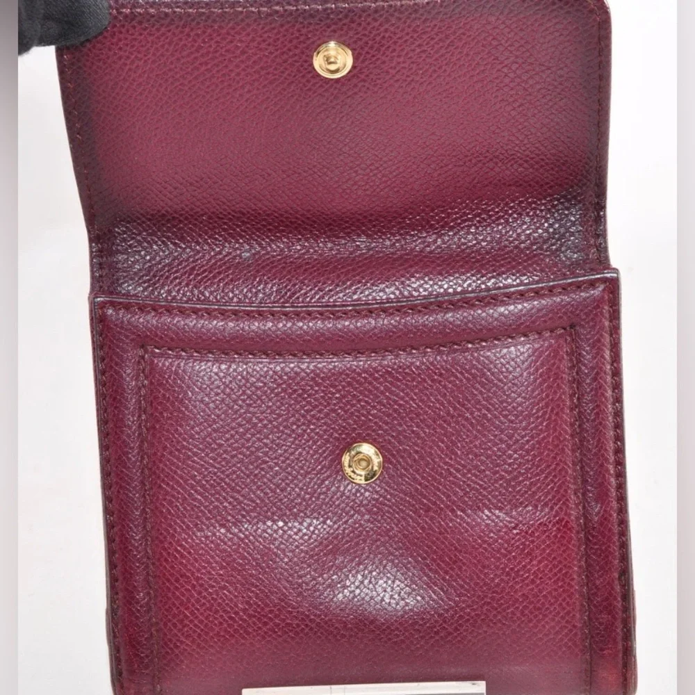 Salvatore Ferragamo Vara Ribbon Bi-Fold Wallet Leather Wine Red Auth EUC - Picture 9 of 16